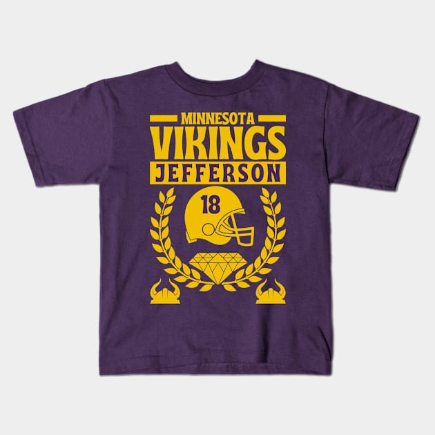 Minnesota Vikings Jefferson 18 Edition 2 Kids T-Shirt by Astronaut.co